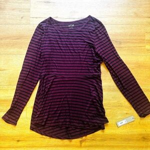 Apt. 9 Red Long Sleeve Fitted Top